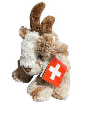 Cotfer SA Geneve Switzerland Baby Ibex Plush  Brown White  7" Soft Cuddly